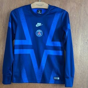 Nike Youth  Blue Geometric soccer long sleeve athletic top